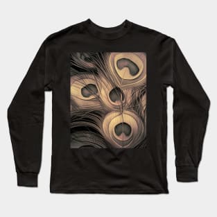 Night Peacock Elegant feathers Long Sleeve T-Shirt